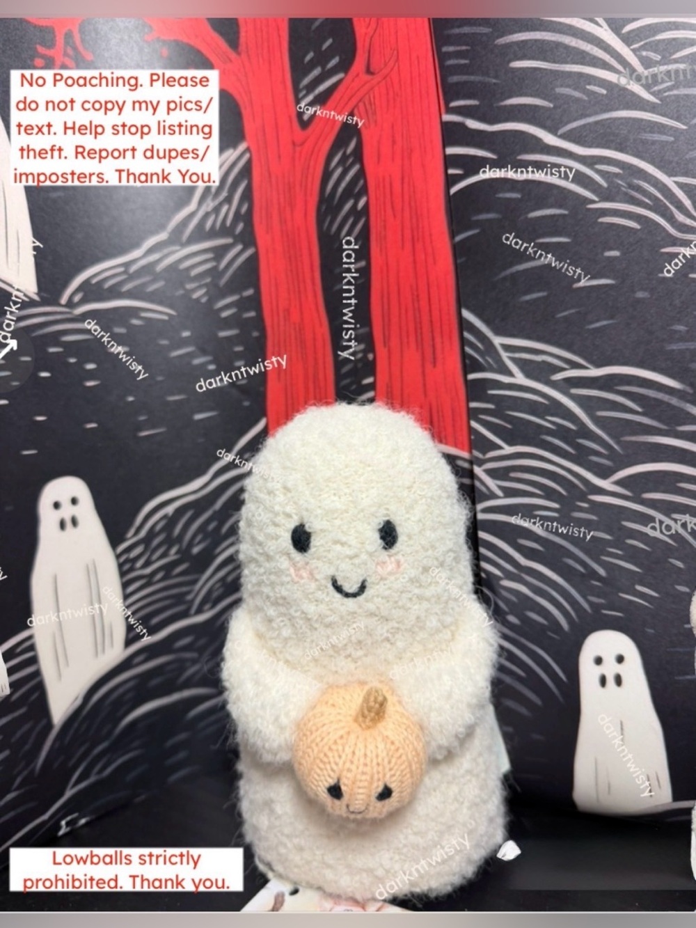 1 SINGLE BNWT CUDDLE AND KIND CREAM BOUCLE GHOST WITH PUMPKIN